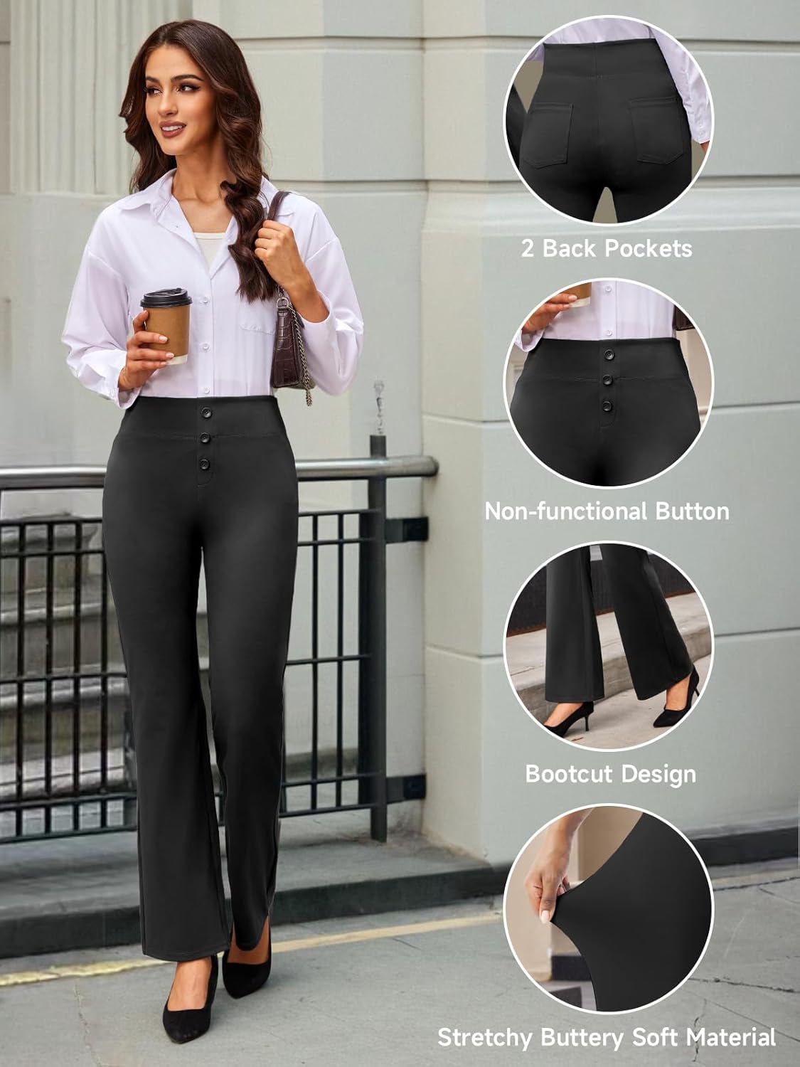 71lsEGWq rL. AC SL1500 keriffe Womens Bootcut Dress Pants High Waist Stretchy Business Work Casual Trousers with Back Pockets Office Slacks Edu Expertise Hub Women & Business