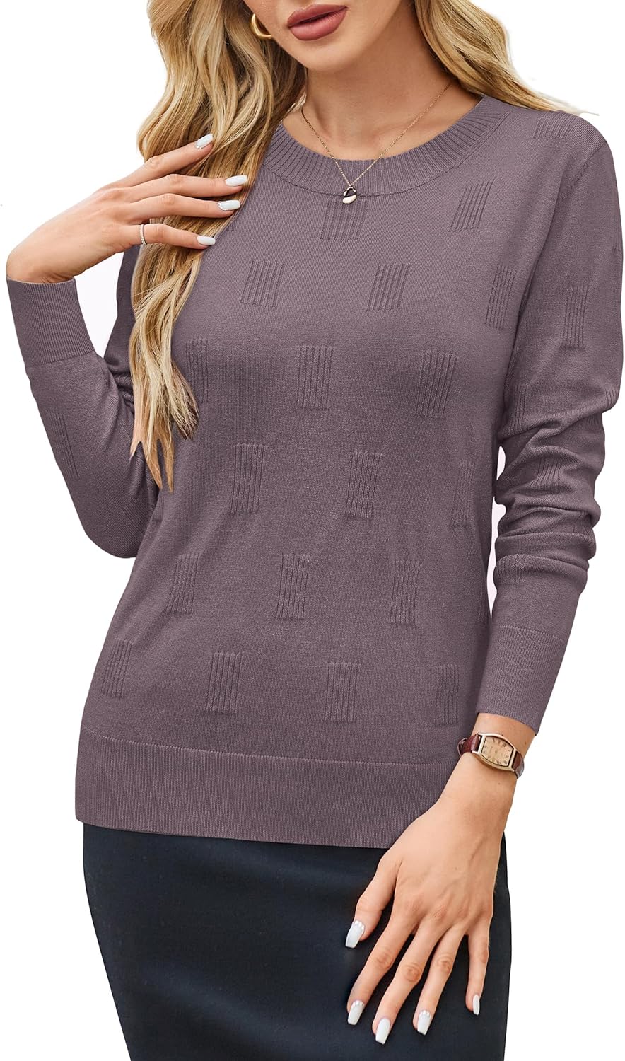 81E6cDTp1PL. AC SL1500 Arach&Cloz Women's Soft Knit Sweater Fall Dressy Casual Pullover Tops Edu Expertise Hub Women & Business