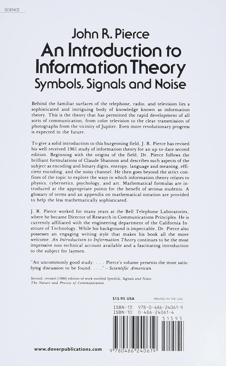 81unousRA6L. SL1500 An Introduction to Information Theory: Symbols, Signals and Noise (Dover Books on Mathematics) Edu Expertise Hub Computer science