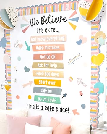 Carson Dellosa We Belong decor on a bulletin board