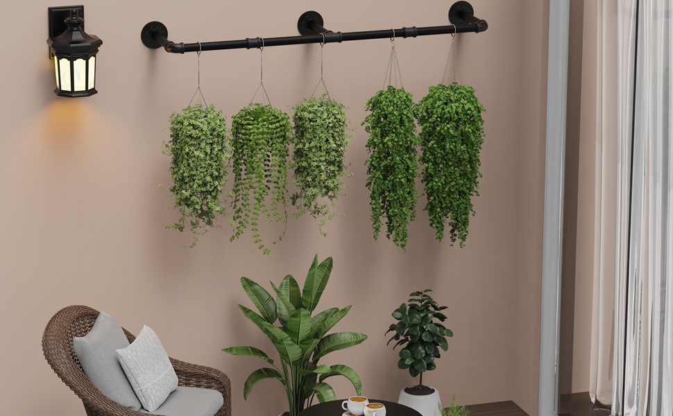 Wall Mounted Industrial Pipe Clothing Rack Hanging Garment rack