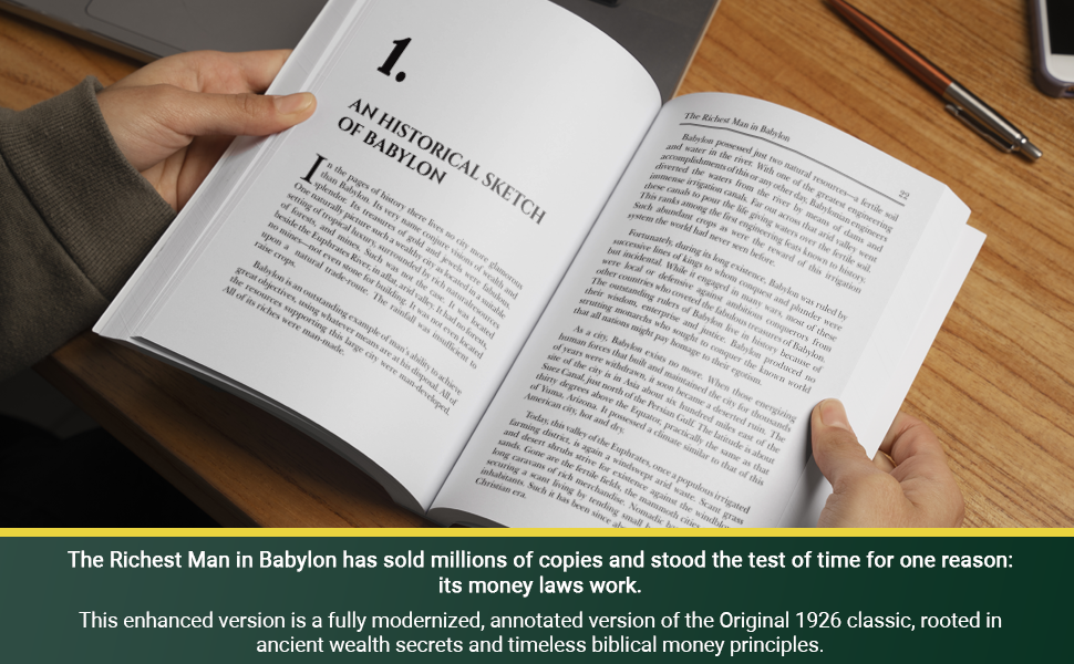 Book open to Chapter 1 An Historical Sketch of Babylon