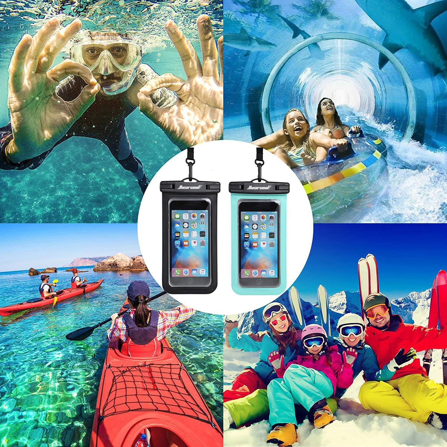 81eOa vpl8L. AC SL1500 Hiearcool Waterproof Phone Pouch, Waterproof Phone Case for iPhone 17 16 15 14 13 Pro Max, IPX8 Cellphone Dry Bag Beach Cruise Ship Essentials 2Pack-8.3" Edu Expertise Hub Mobile phones