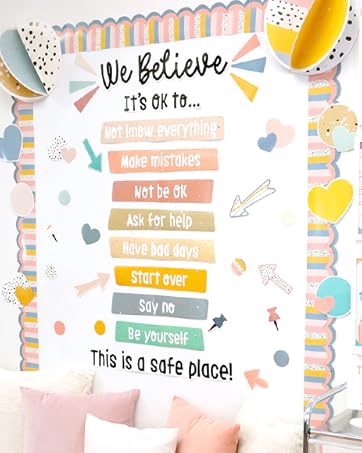 Carson Dellosa We Belong decor on a bulletin board